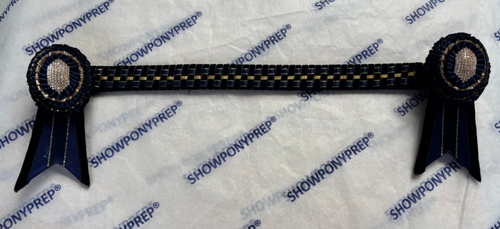 16" Navy and Gold Browband