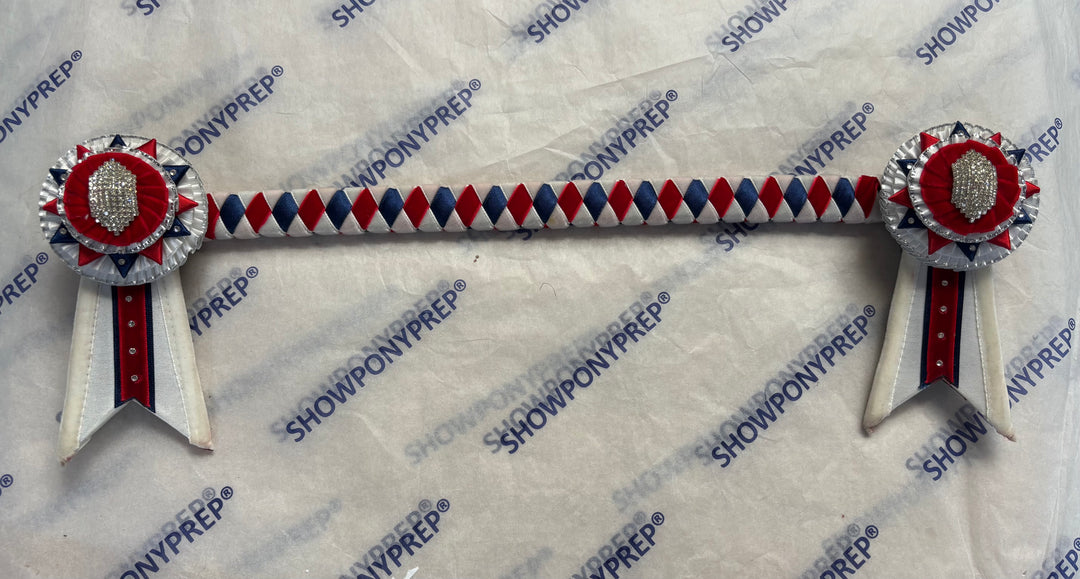 16" White, Red and Blue Browband