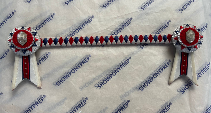 16" White, Red and Blue Browband