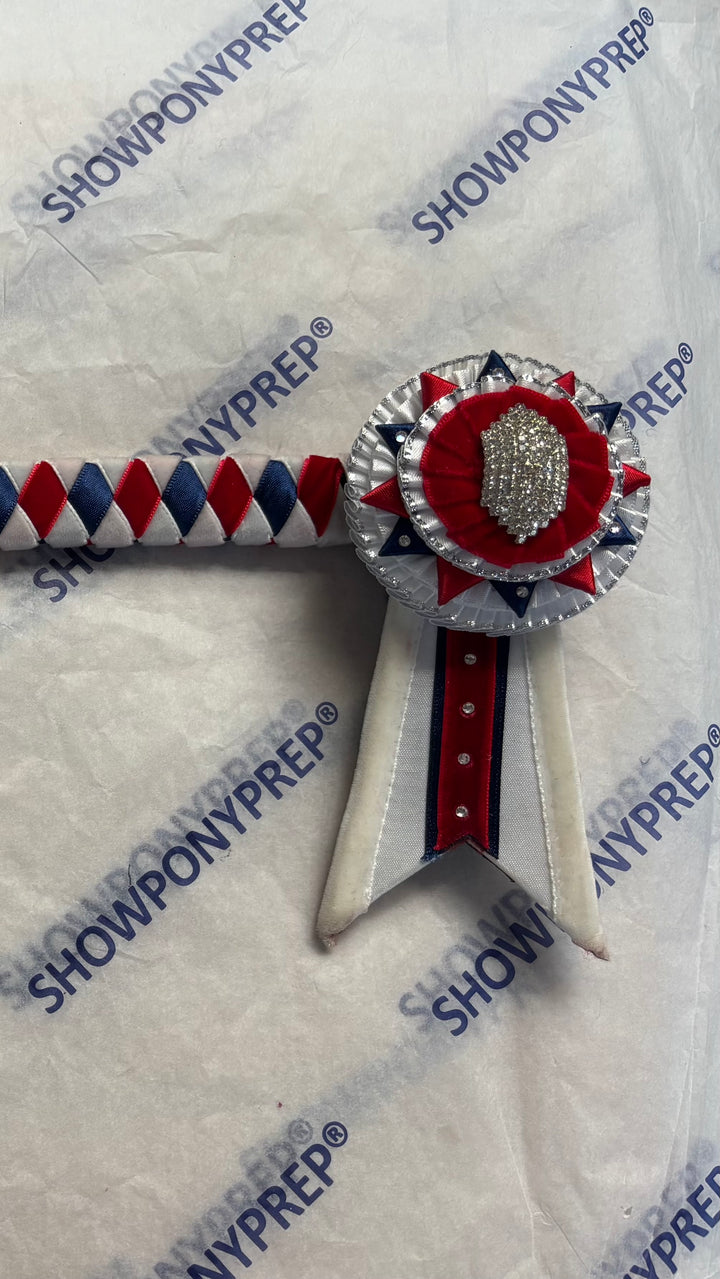 16" White, Red and Blue Browband