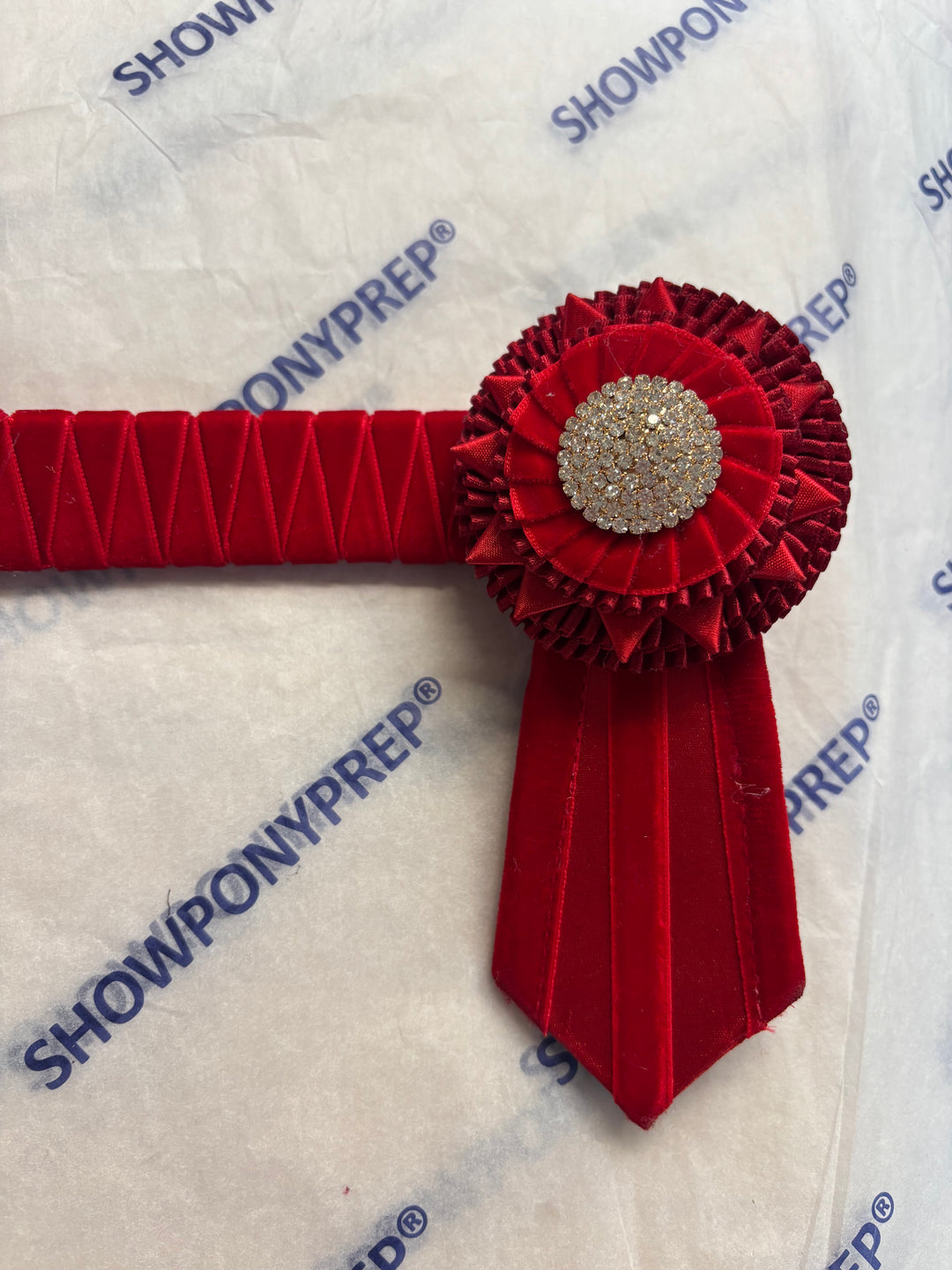 16" Plain Red Browband (Wide Browband)