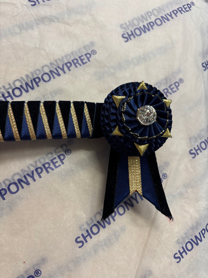 17.5” Navy & Gold Browband