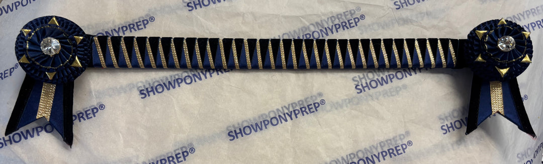 17.5” Navy & Gold Browband