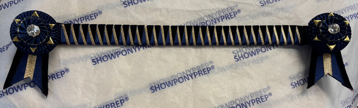 17.5” Navy & Gold Browband