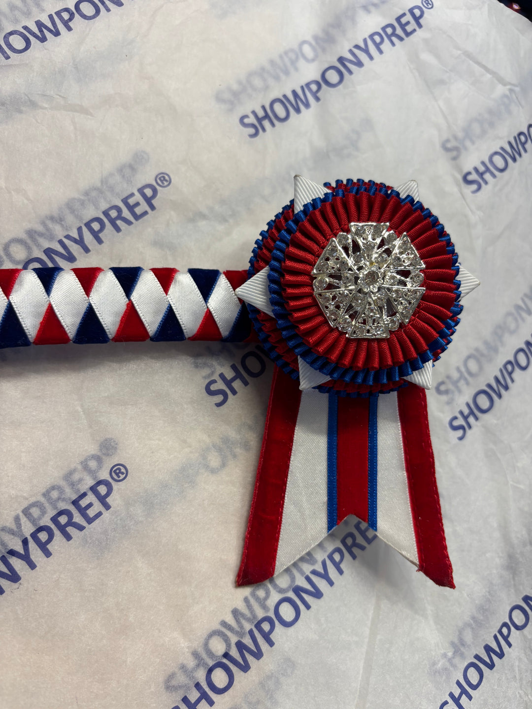 17.5” Red, White and Blue Diamond Design Browband
