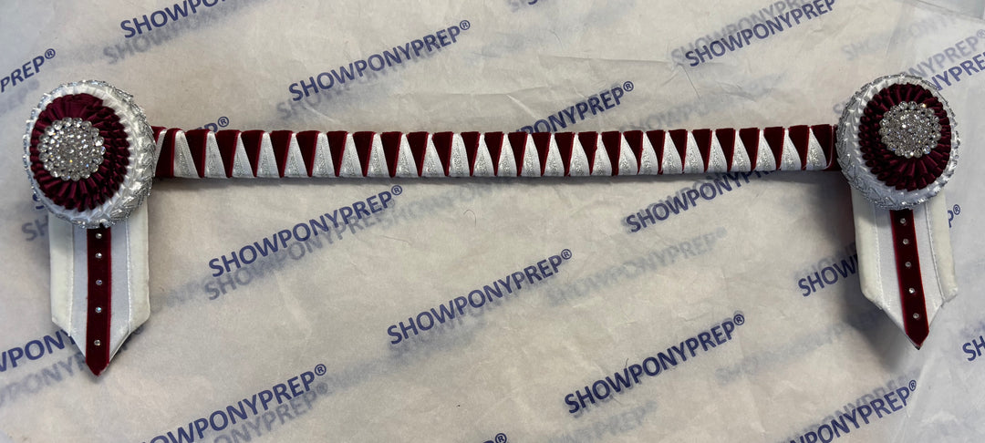 17” Burgundy and White Browband