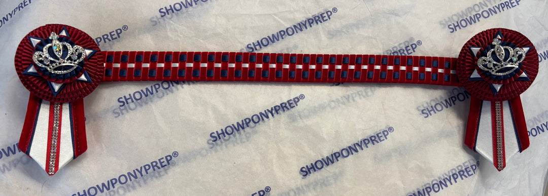 17” Red, Navy and White Browband