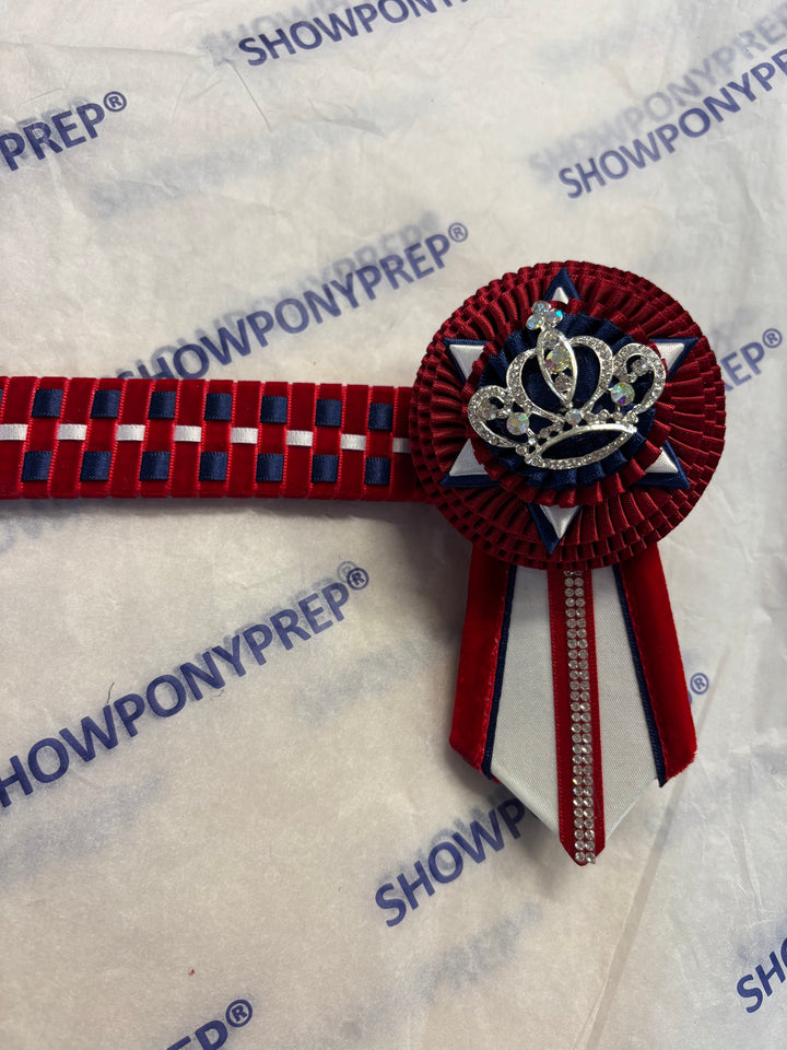 17” Red, Navy and White Browband
