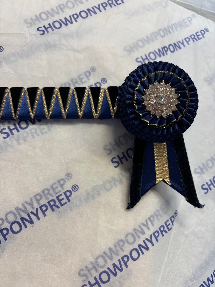 17” Navy and Gold Browband