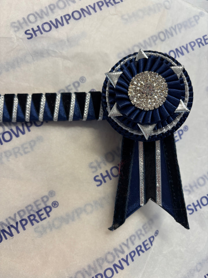 17” Navy and SIlver Browband