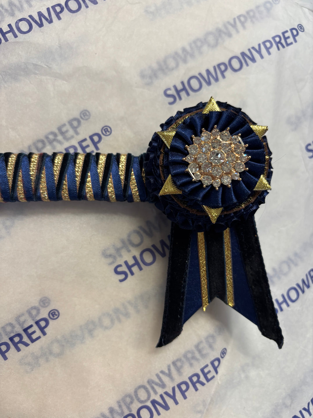 17” Navy and Gold Browband