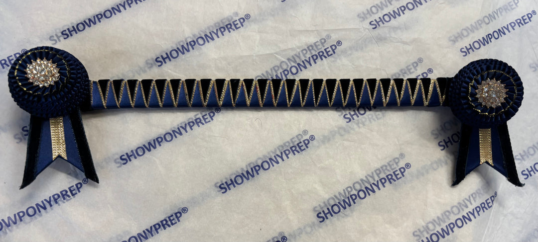 17” Navy and Gold Browband