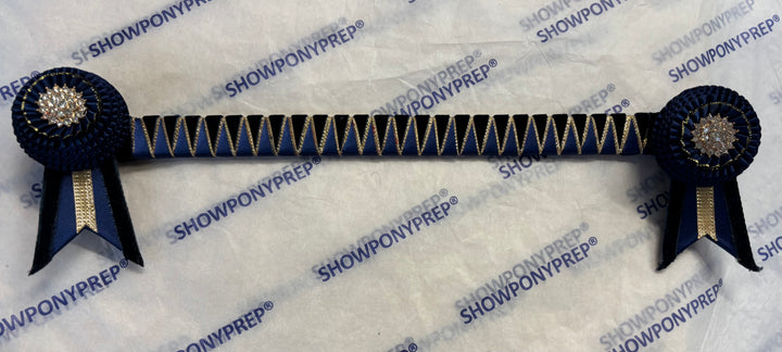 17” Navy and Gold Browband
