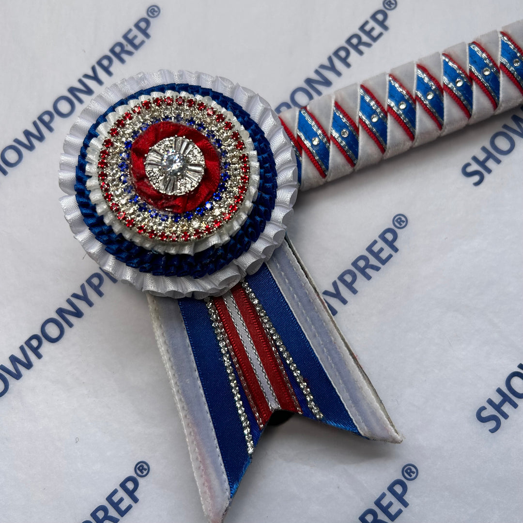 15” White, Blue & Red Browband