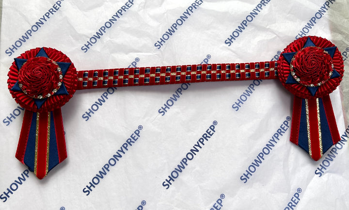 14.5” Red, Navy & Gold Browband