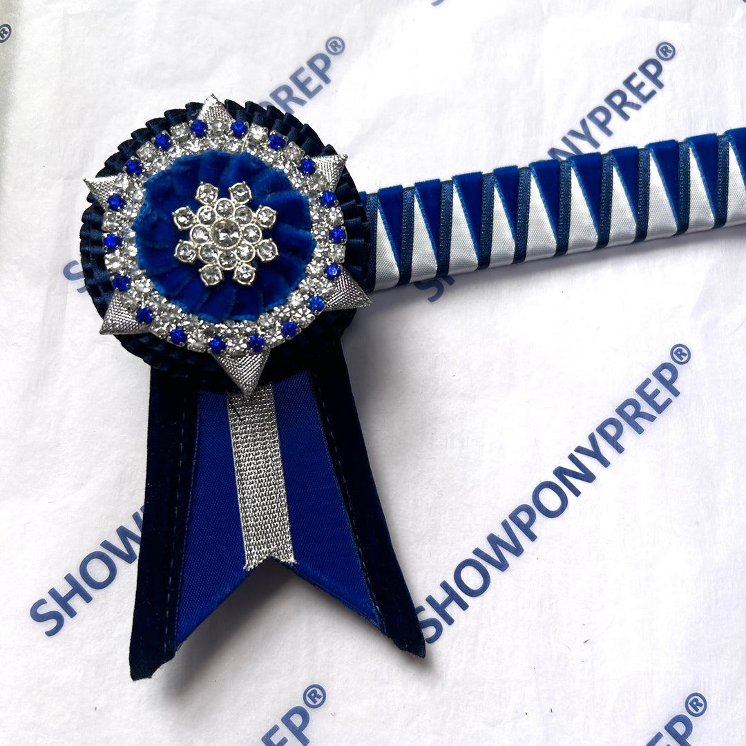 14” Royal Blue, Navy & White Browband
