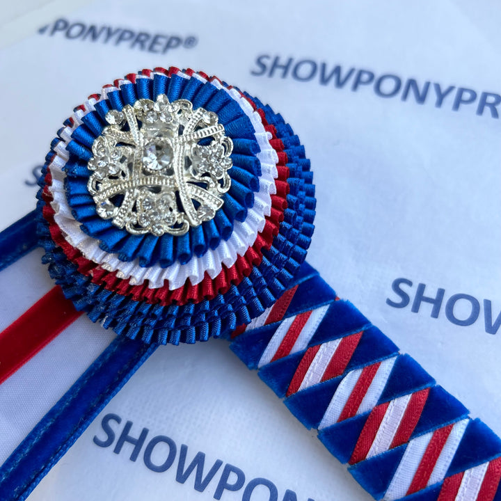 15.5” Blue, White & Red Browband