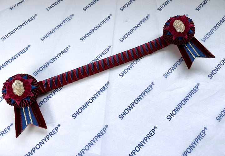 15” Burgundy, Navy & Gold Browband