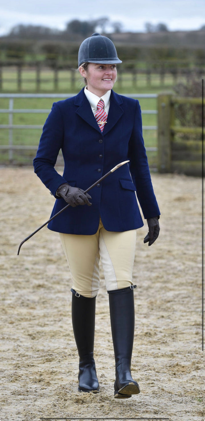 IN STOCK: NAVY SOFT WOOL PRINCESS CUT JACKET