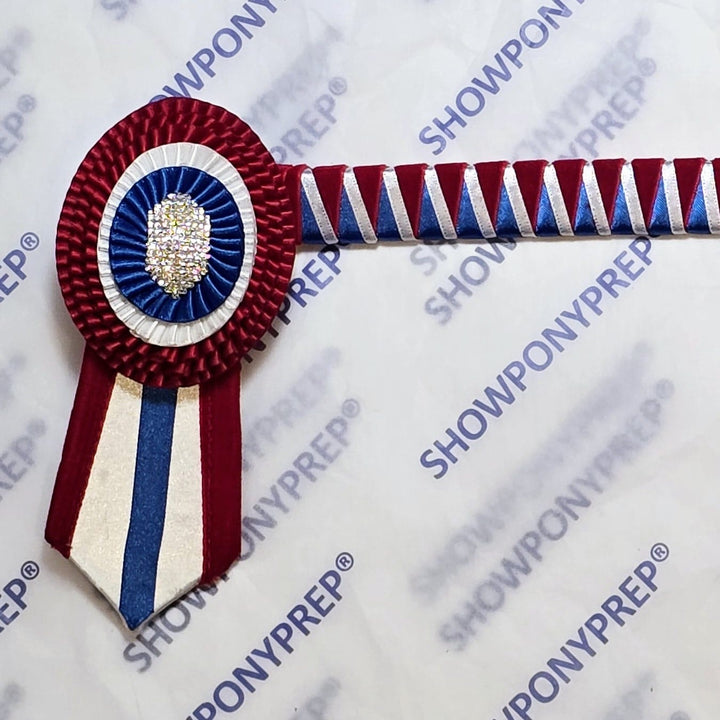 15.5” Red, Blue & White Oval Browband