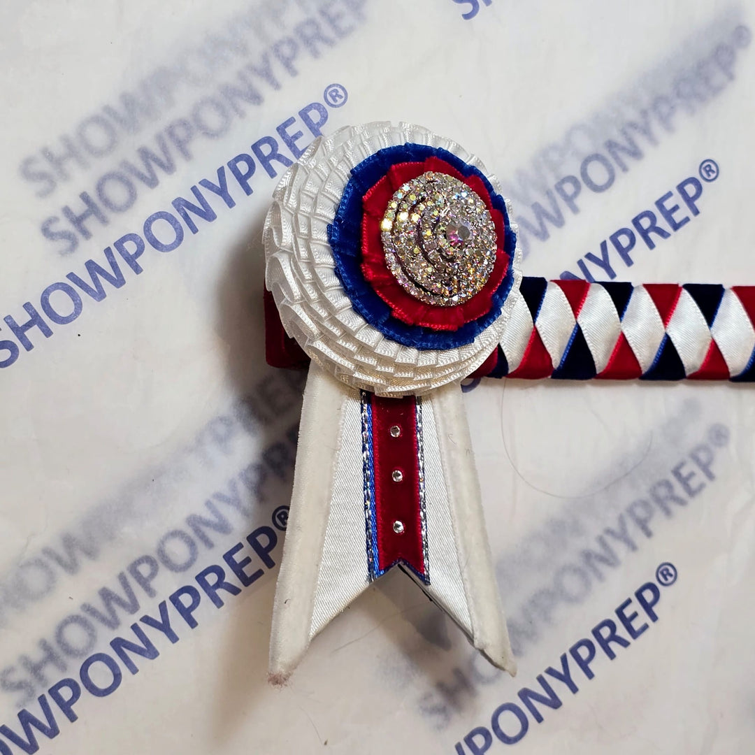 15.5” White, Red & Blue Browband