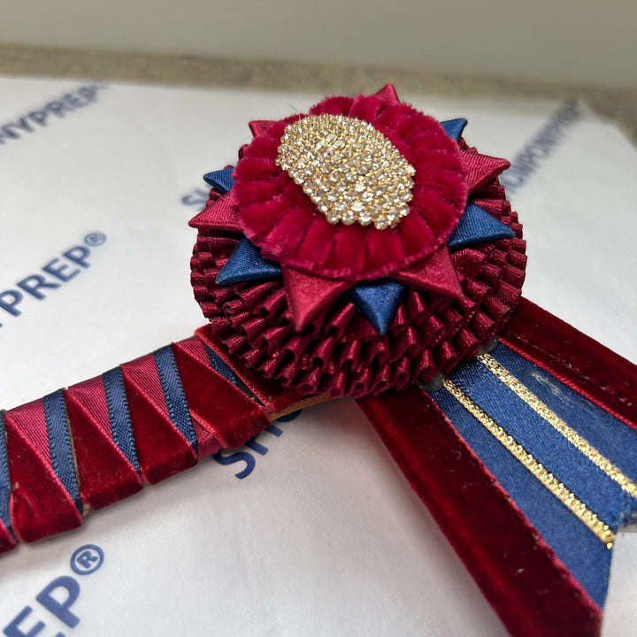 15” Burgundy, Navy & Gold Browband