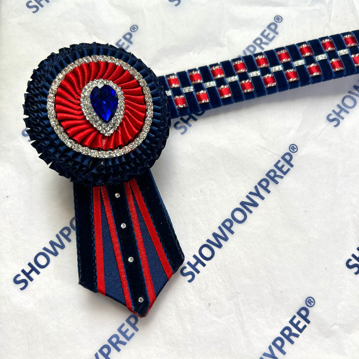 14” Red, Navy & Silver Browband