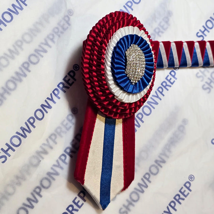 15.5” Red, Blue & White Oval Browband