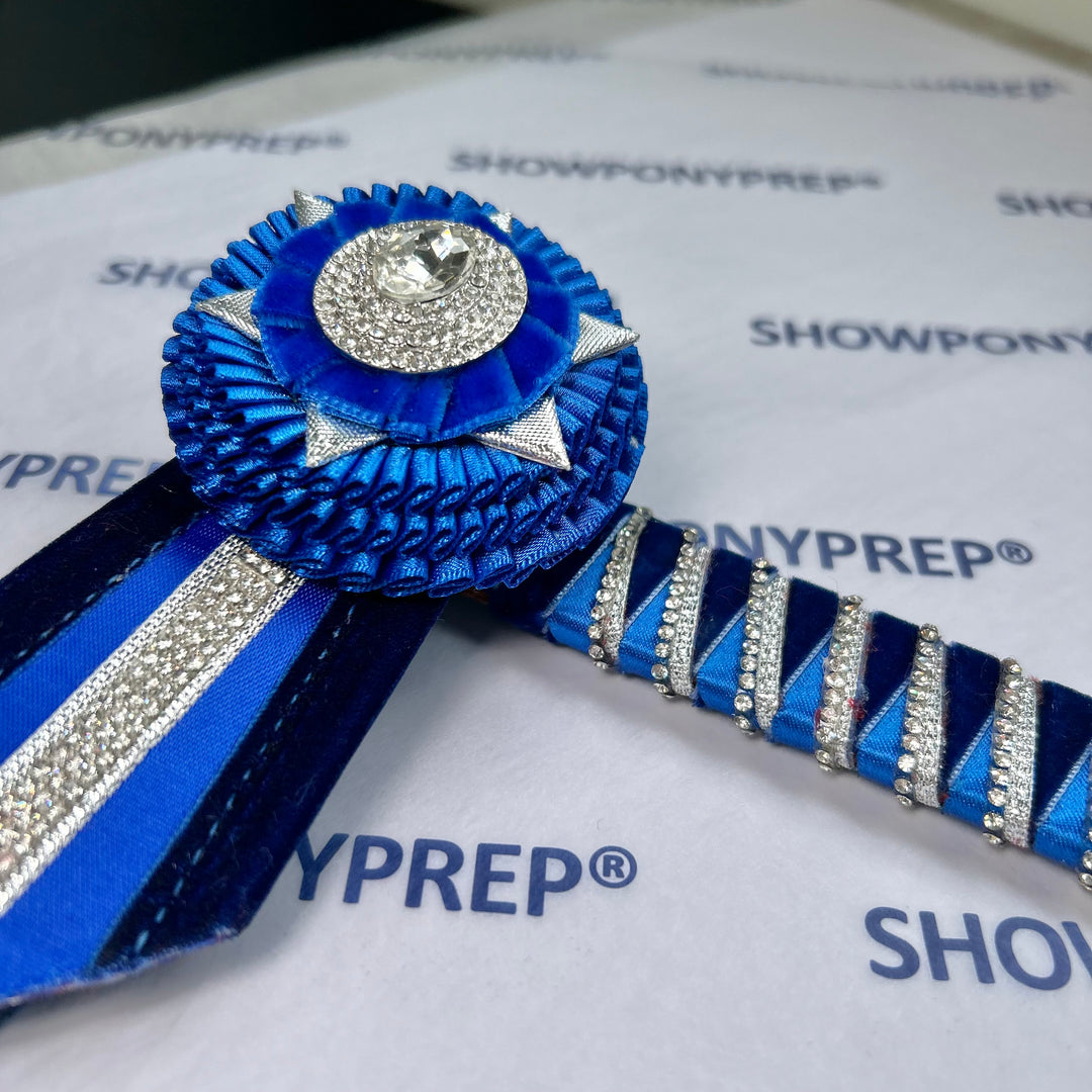 15” Blue, Navy & Silver Browband