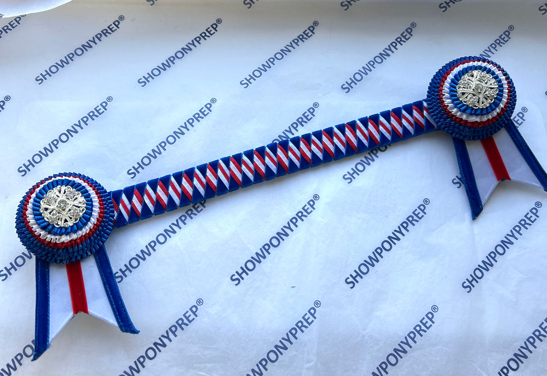 15.5” Blue, White & Red Browband