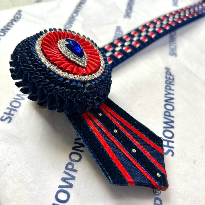 14” Red, Navy & Silver Browband
