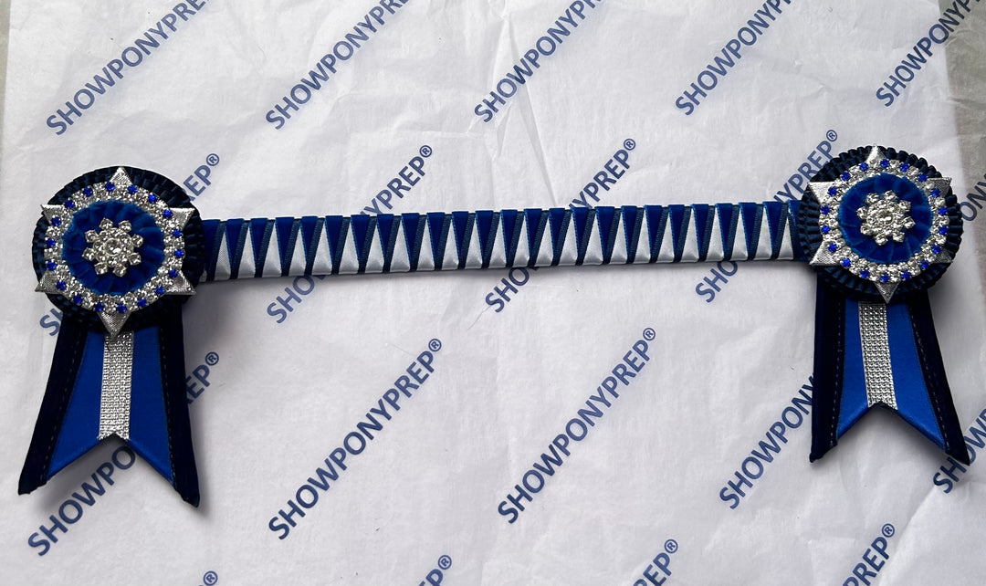 14” Royal Blue, Navy & White Browband