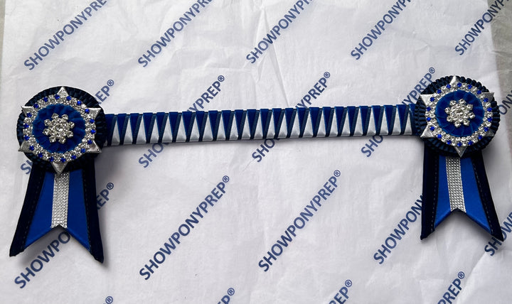 14” Royal Blue, Navy & White Browband