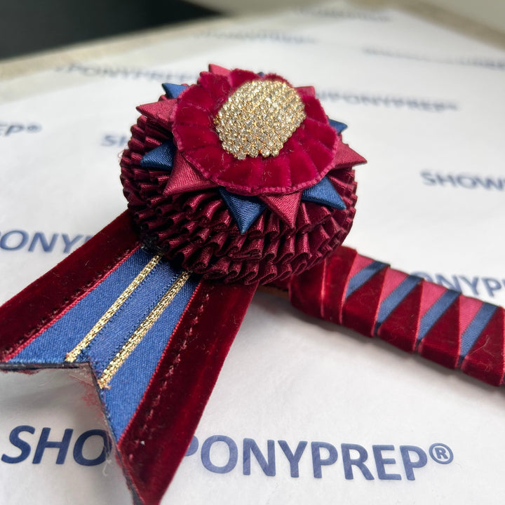 15” Burgundy, Navy & Gold Browband