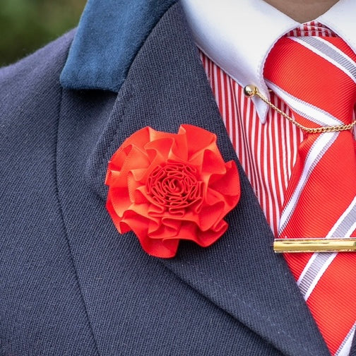 Ruffle Carnation Lapel Pin