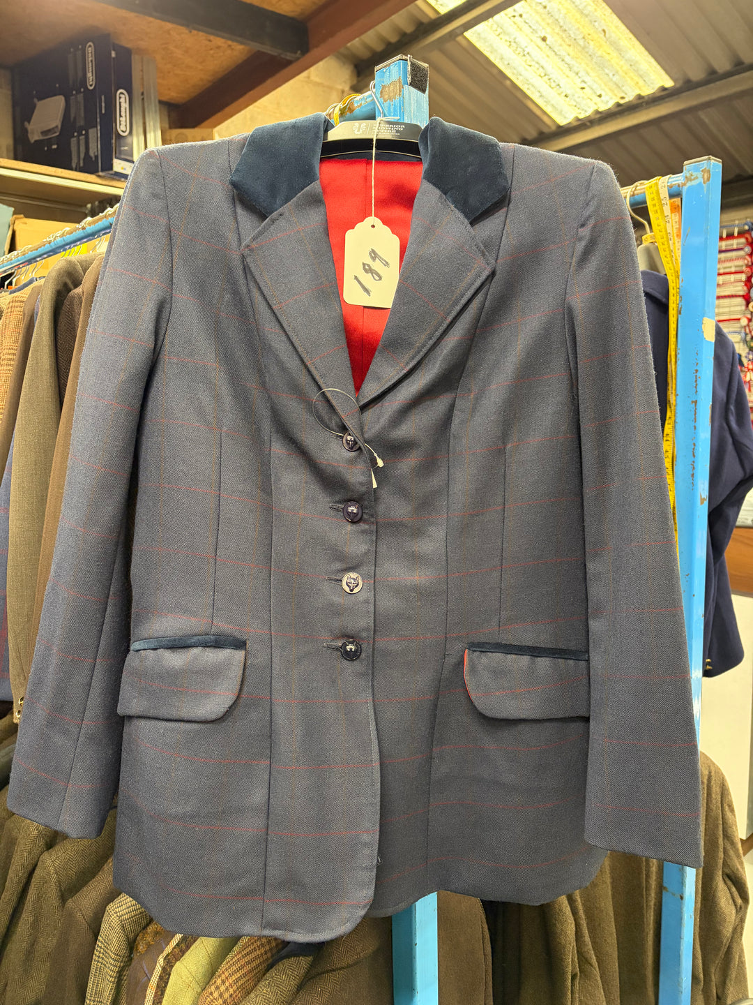 Lot 189 - Blue Ladies Tweed with Red Check