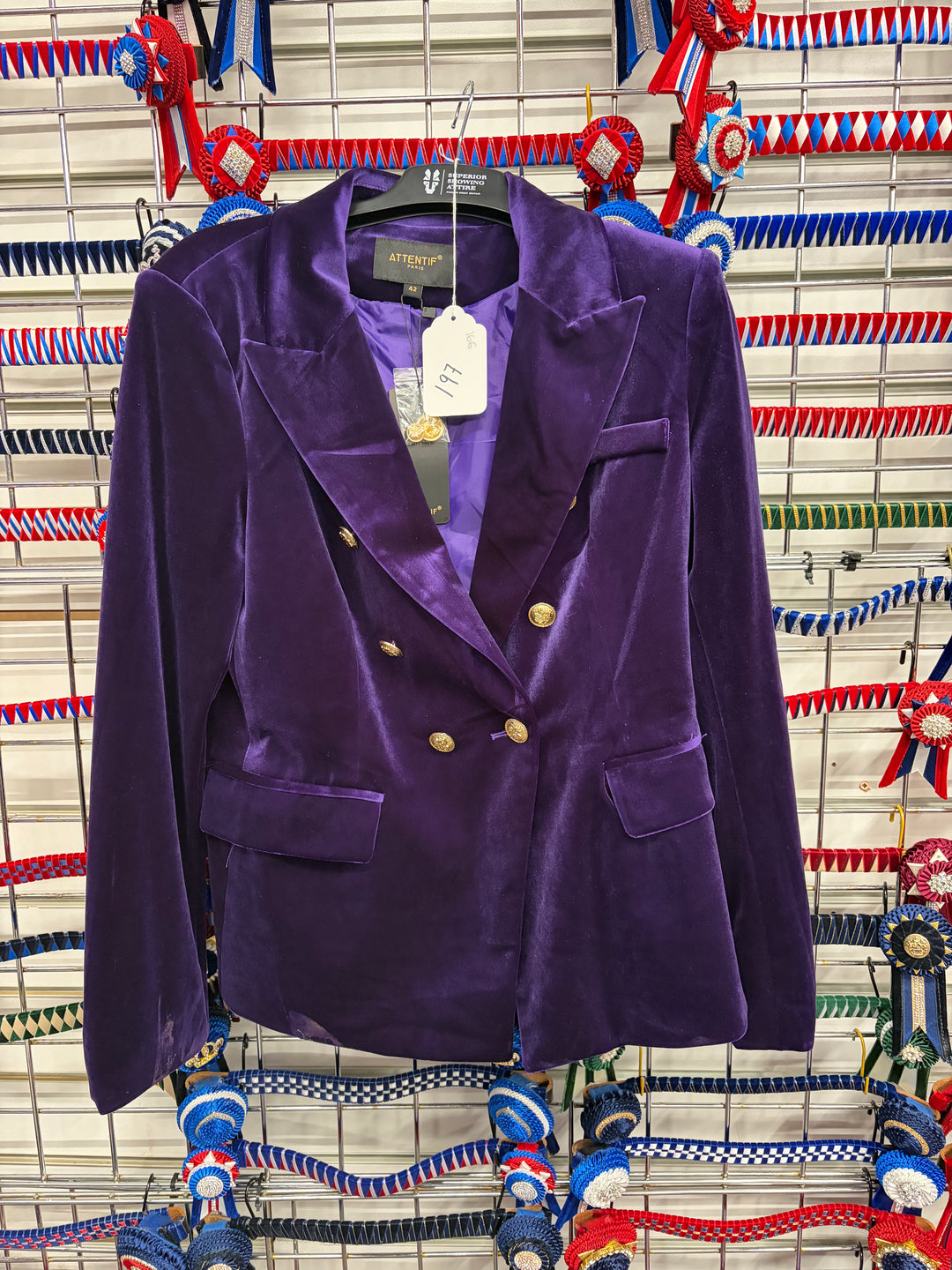 Lot 197 - Purple Velvet Ladies Fashion Blazer