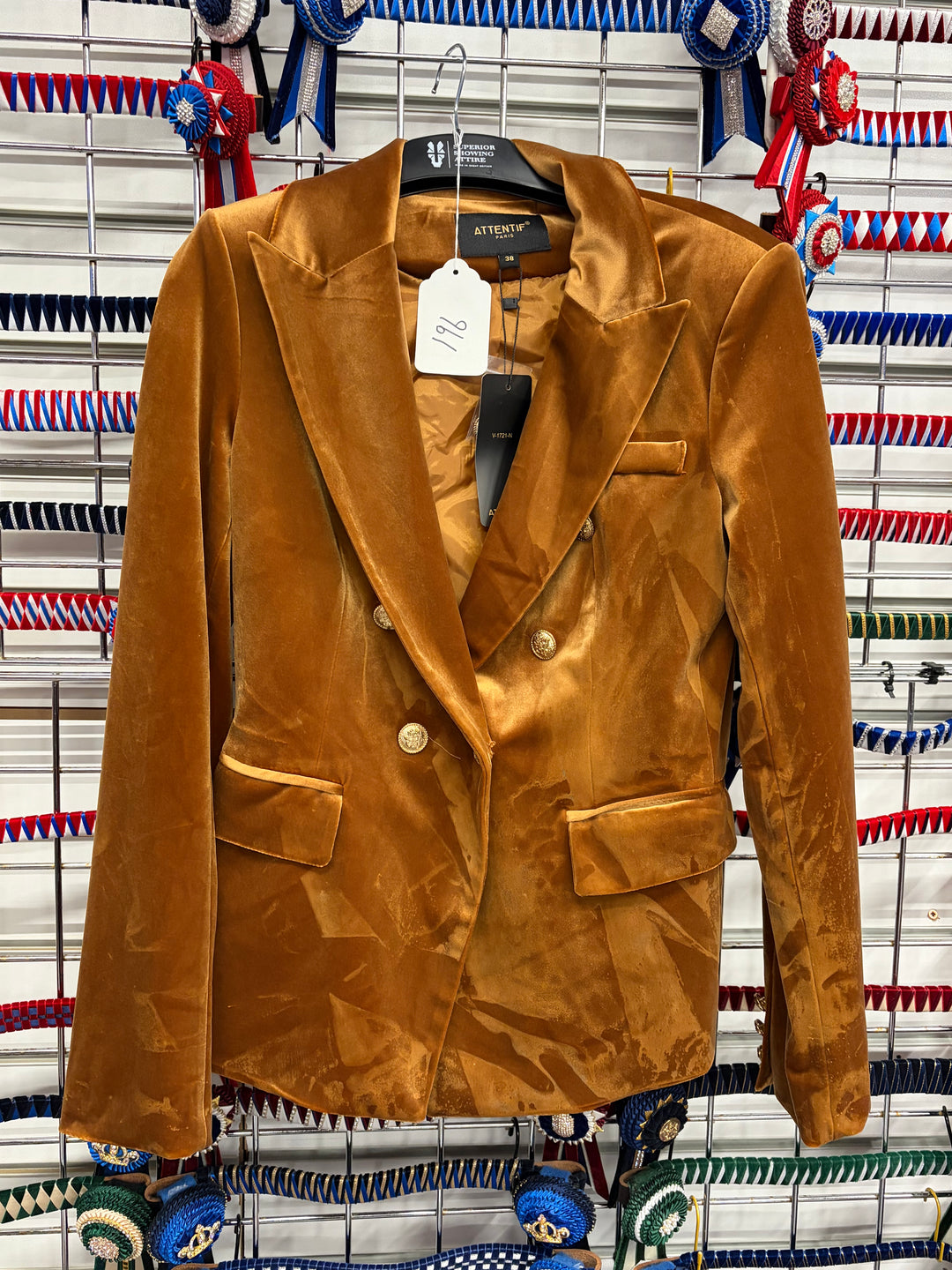 Lot 196 - Orange Velvet Fashion Blazer