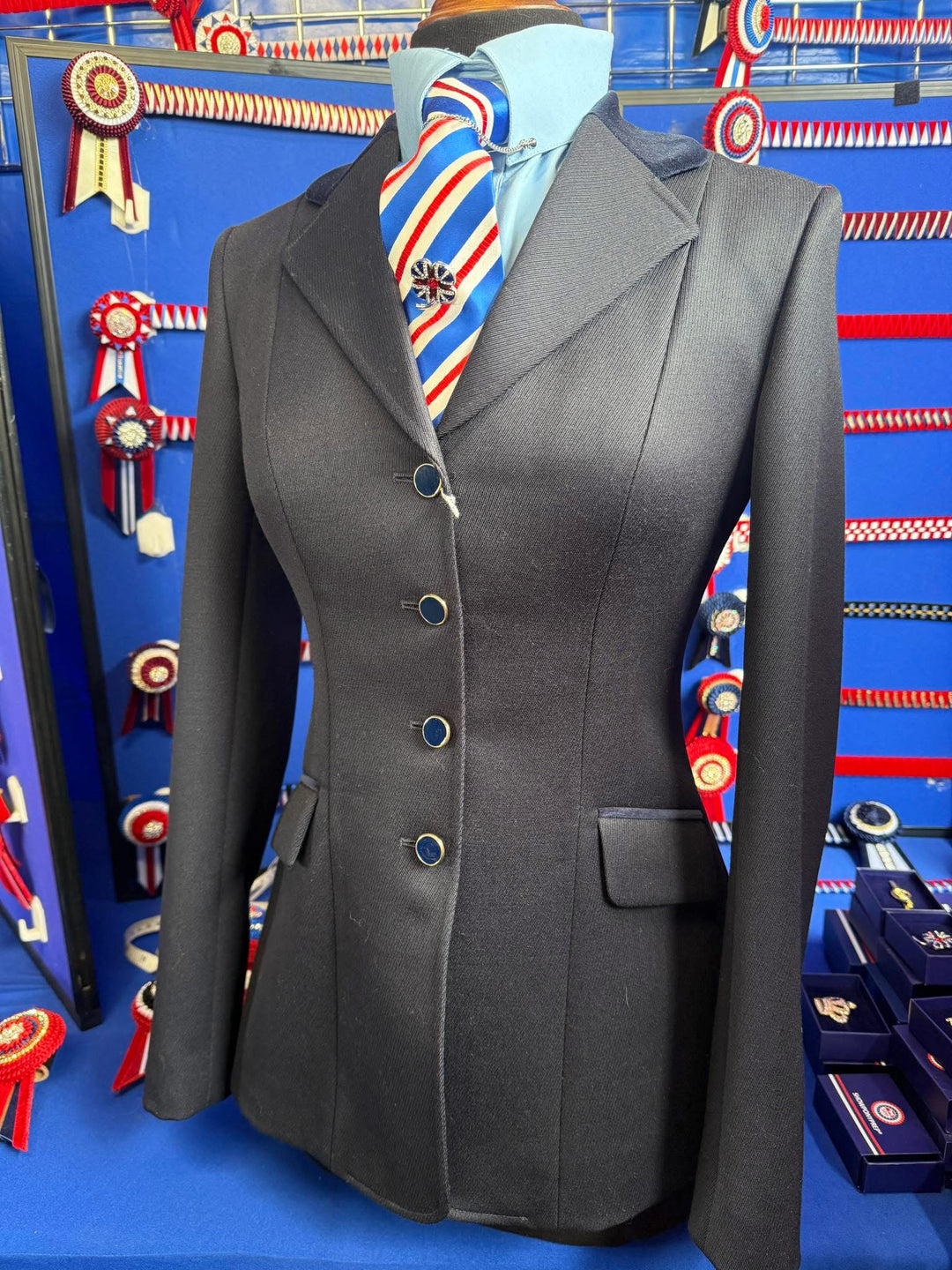 IN STOCK: NAVY TWILL WOOL PRINCESS CUT JACKET