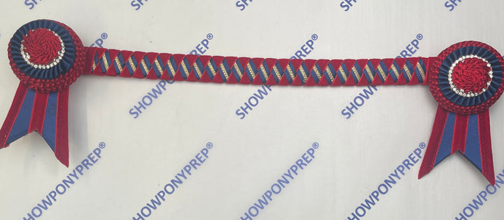 15” Navy, Red & Gold Browband
