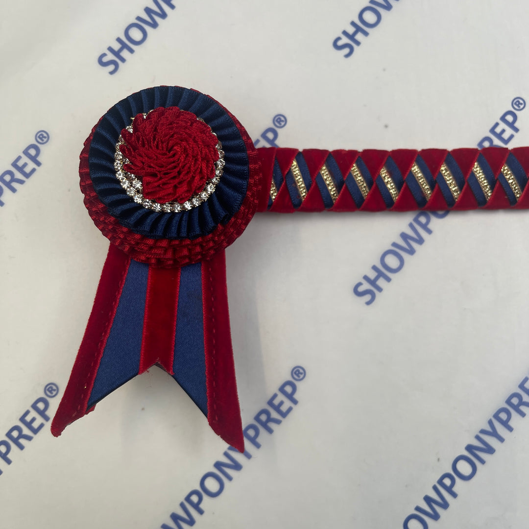 15” Navy, Red & Gold Browband