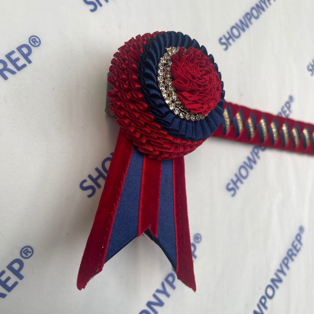 15” Navy, Red & Gold Browband