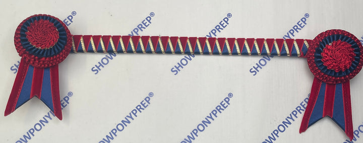 15” Navy, Red & Gold Browband