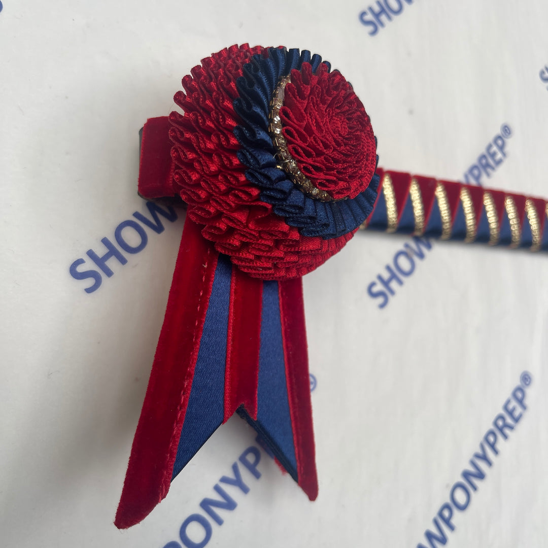 15” Navy, Red & Gold Browband