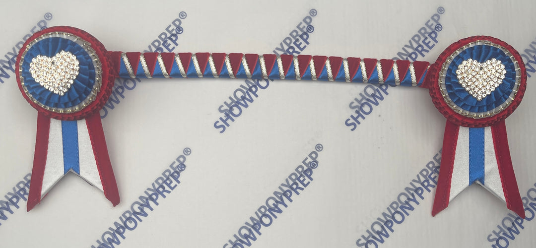 12" Red & Blue Browband