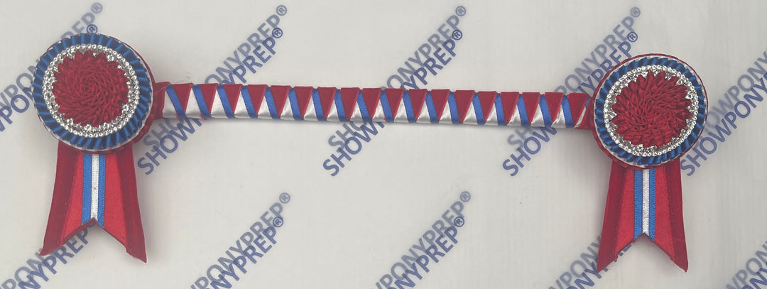 12" Red & Blue Browband