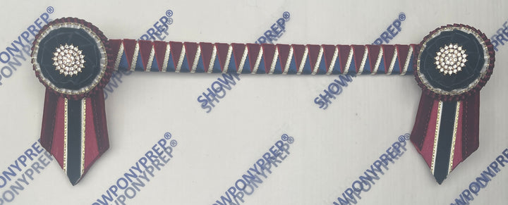 13” Burgundy, Navy & Gold Browband