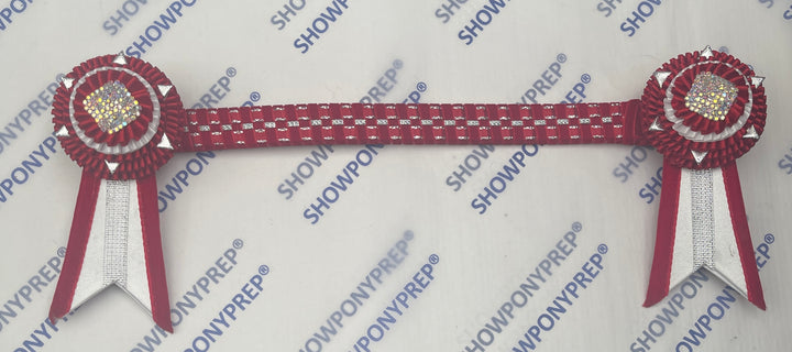 13.5” Red, White & Silver Browband
