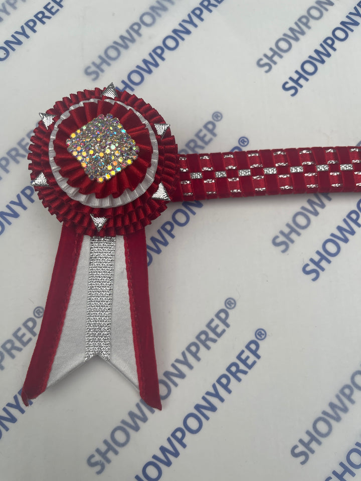 13.5” Red, White & Silver Browband