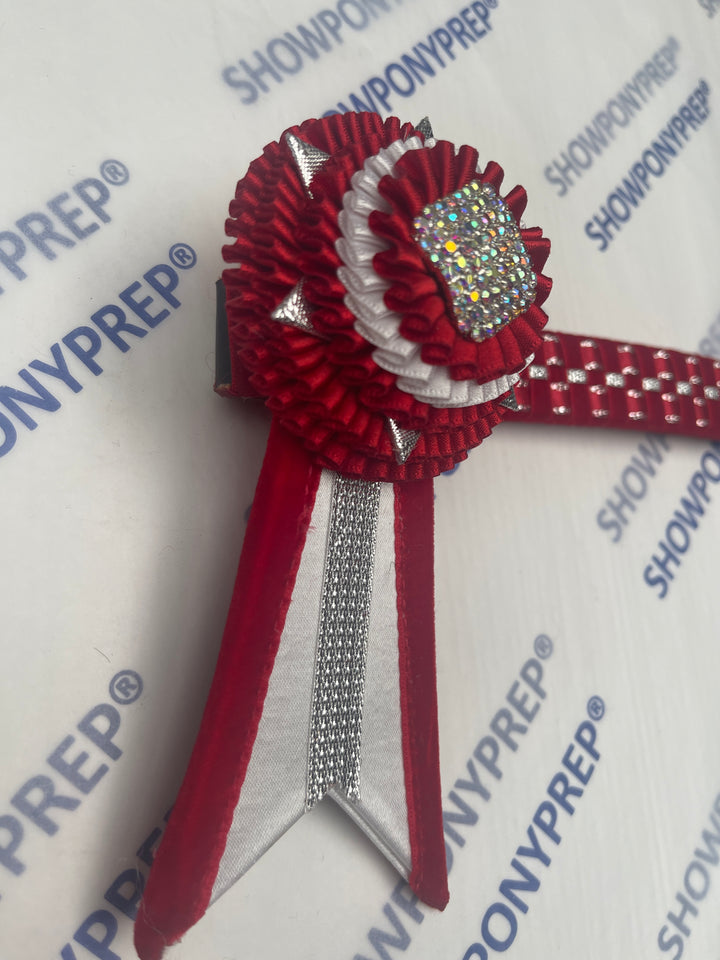 13.5” Red, White & Silver Browband